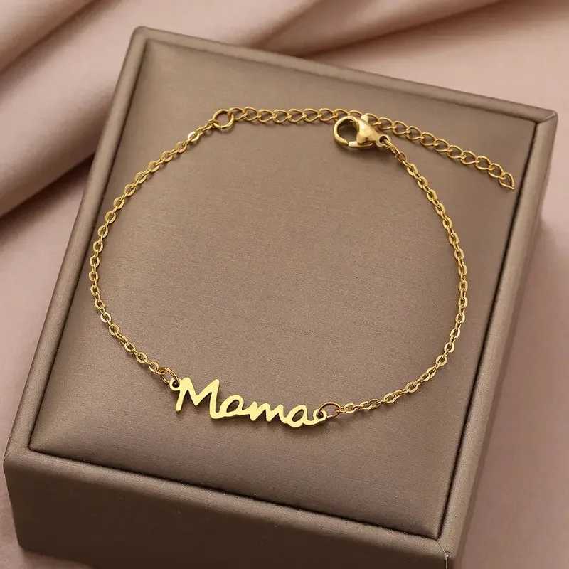 Stainless Steel Bracelets Letter Mama Pendant Chains Fashion Charms Bracelet For Women Jewelry Party Lover Mum Mothers GiftsT251110