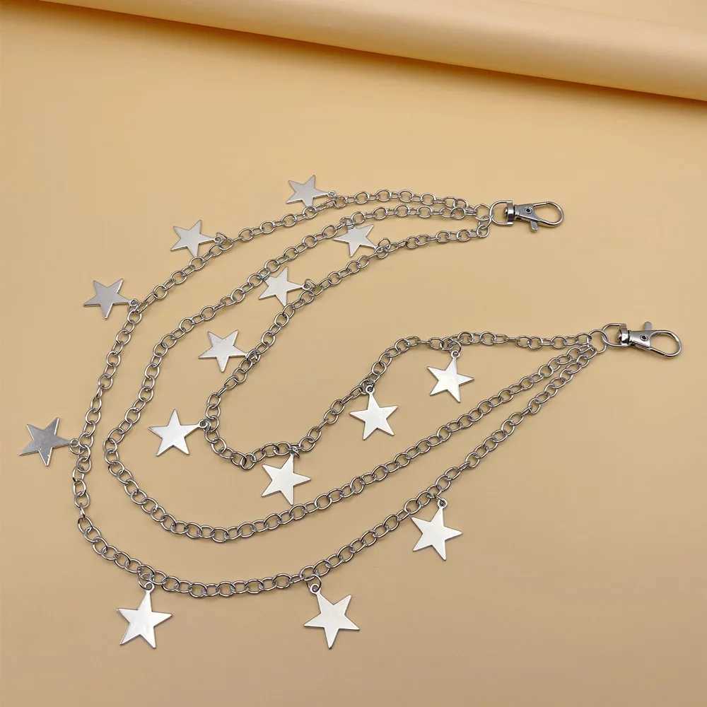 Stars waist chain belt chain Fem cool Ins style pants chain accessories fashionable hip-hop punk double-layer pants chain X250410