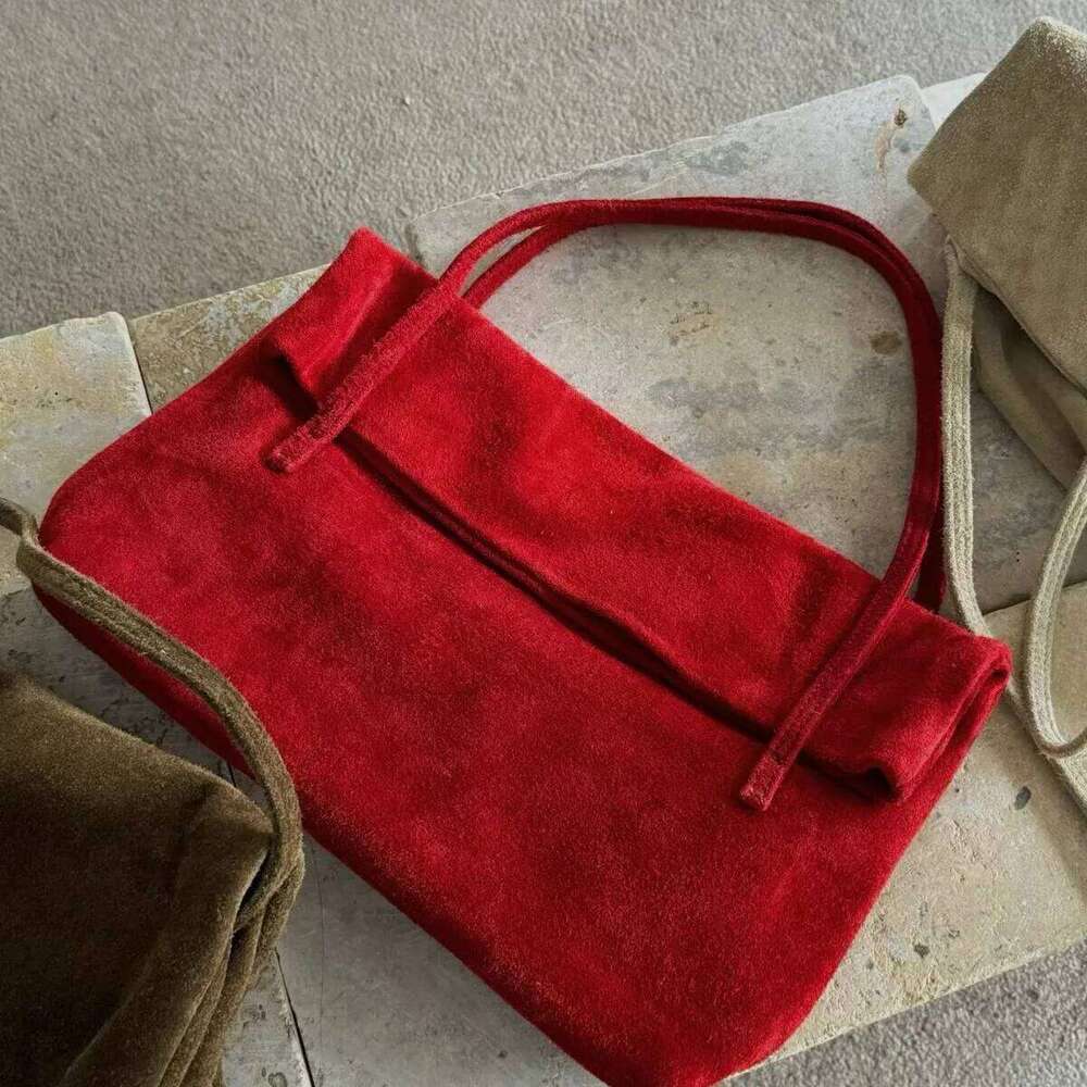 Matte Cowhide Tote Autumn Winter New Armpit Lazy Relaxed Suede Vintage Large Capacity Portable Shoulder Women's Bag 251110
