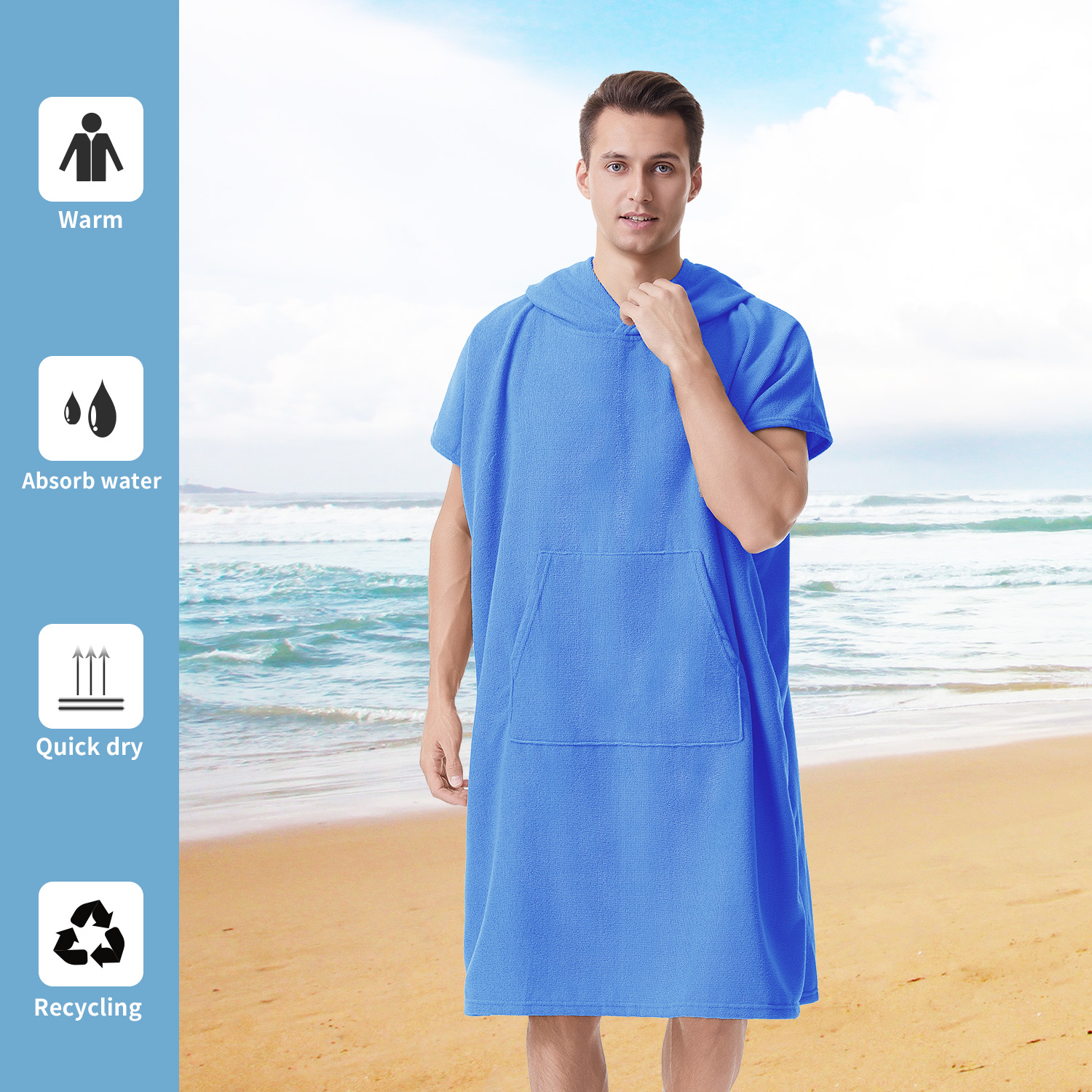 1 Hiturbo Soft Bathrobe Cape: New Adult looped cape (All-polyester)