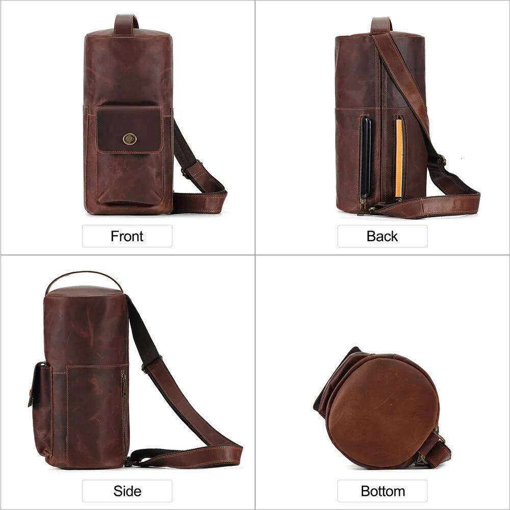 Designer Bag Tote Bag Shoulder Bag Genuine Leather Cylindrical Crossbody Bag Leisure Messenger Shoulder Bags Cowhide Male Travel Hiking Daypack For Me