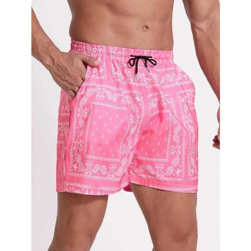 Mens Bohemian Waist Shorts Paisley Printed Summer Beach Shorts High Quality Mens Plus Size Sports Shorts X250410