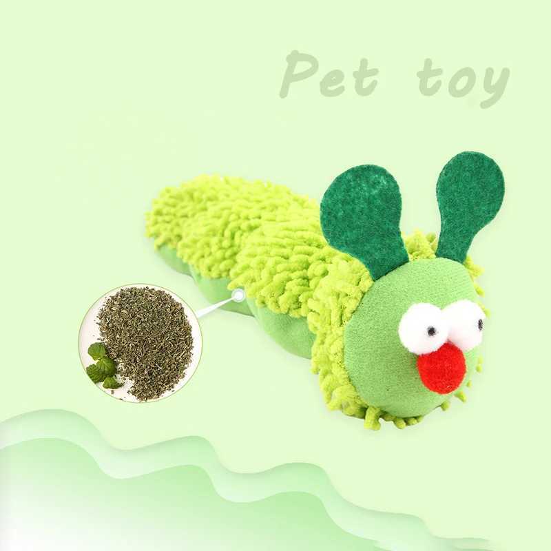 Cat Chew Toys Caterpillar Catnip Molar Toy Silvervine Cat Teaser Interaction Toy Clean Mouth Kitten Toy Pet Supplies Accessories J2511081