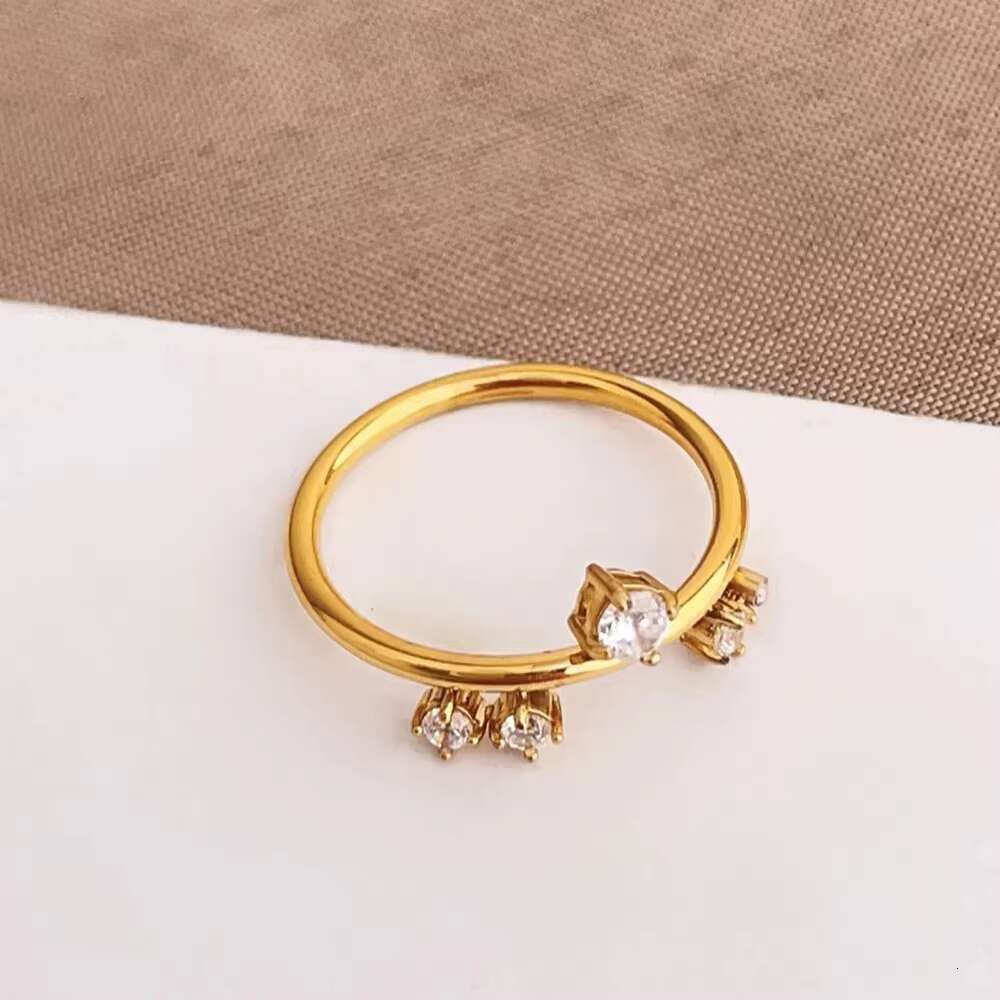 Womens Ring Stainless Steel Girl Super Flash Mosan Diamond Star Ring Finger Ring