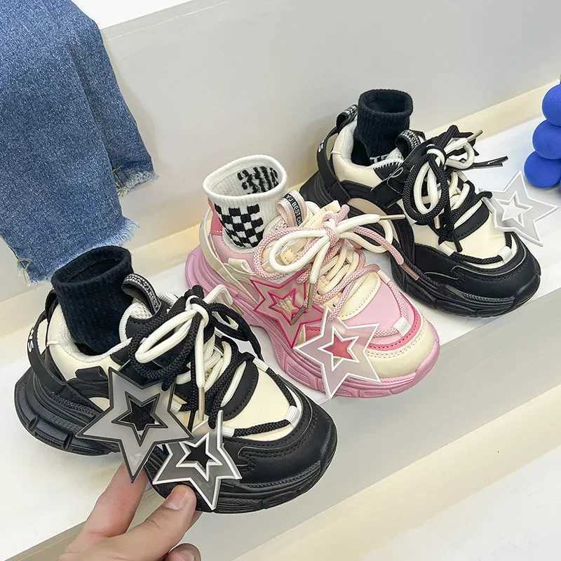 Star Shape Decos Slish Children Casual Sneaker Comfortable Non-slip Jogging Shoes Child Chunky Sneakers for Girls Kids H02019 W251110