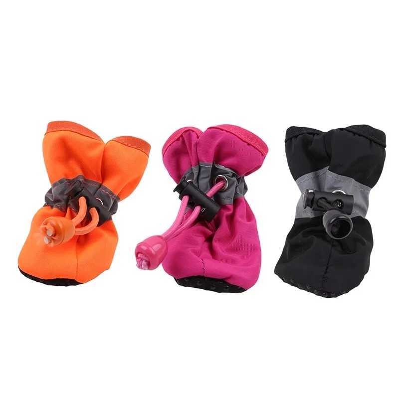 Waterproof pet dog shoes warm soft thick breathable in winter anti slip shoes suitable for small dogs and pets 4 pieces T2504010