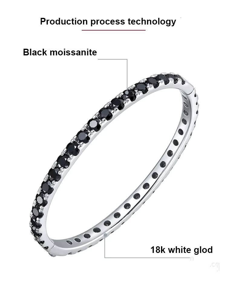 Fine Jewelry Anklets Bangle White Gold Plated 18k White Glod Iced Out Black Moissanite Tennis Bracelet for Men Women