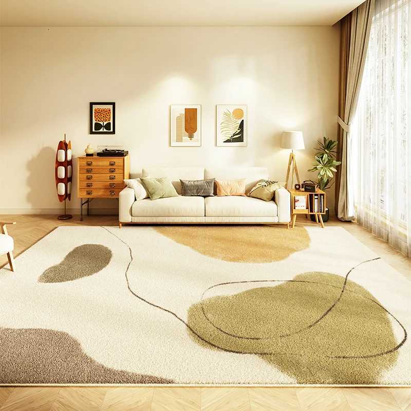 Modern Abstract Bedroom Decor Art Carpet Fluffy Soft Children Mat Thick Washable Lounge Rug Nordic Style Carpets for Living Room Y251110
