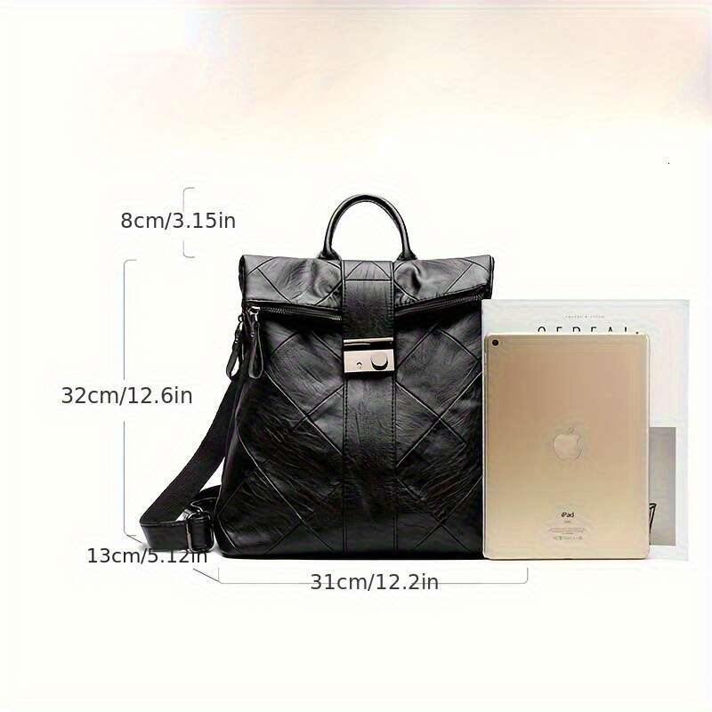 Women S Backpack Large Capacity Anti Theft Handbag Zipper Closure Adjustable Shoulder Strap Lightweight Genuine Leather Bag For Business Travel