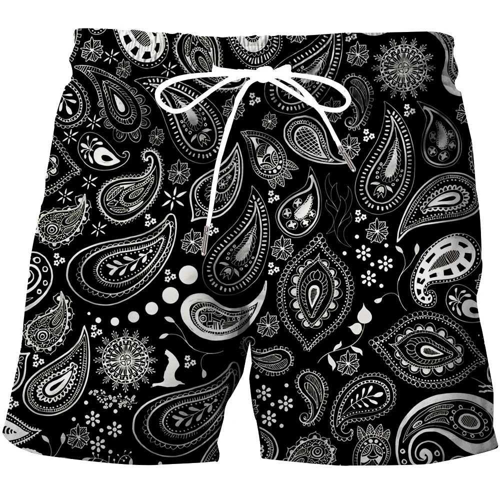 Mens 2024 New Four sided Beach Fun Cash Pattern 3D Shorts Basketball Pants Swimsuit X250410