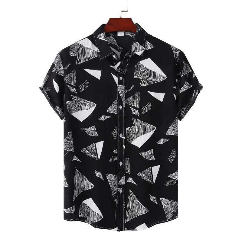 2024 new mens clothing oversized shirt mens Tiki Beach fashion top social T-shirt luxury Hawaiian cotton T-shirt X250410