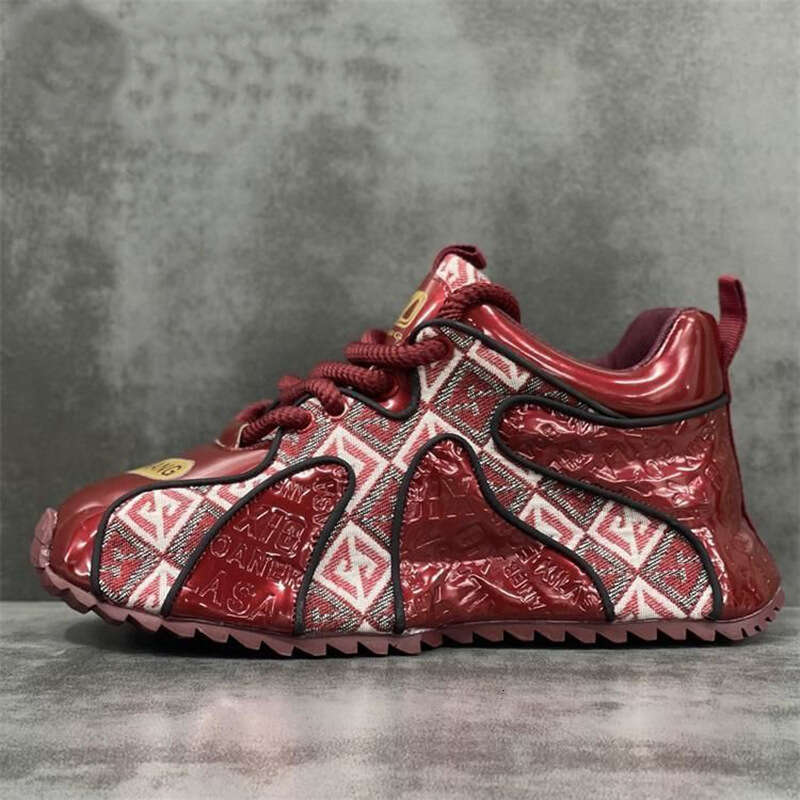 2024 Hot Fashion Youth Embroidered Patchwork Thick-Soled Lightweight Men's Versatile Spring New Height-Increasing Dad Shoes