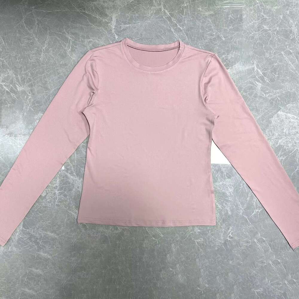 Women's Fashion Casual Long Sleeve Spring Autumn Solid Color Slim Fit Pullover T-Shirt Streetwear Base Shirt Top