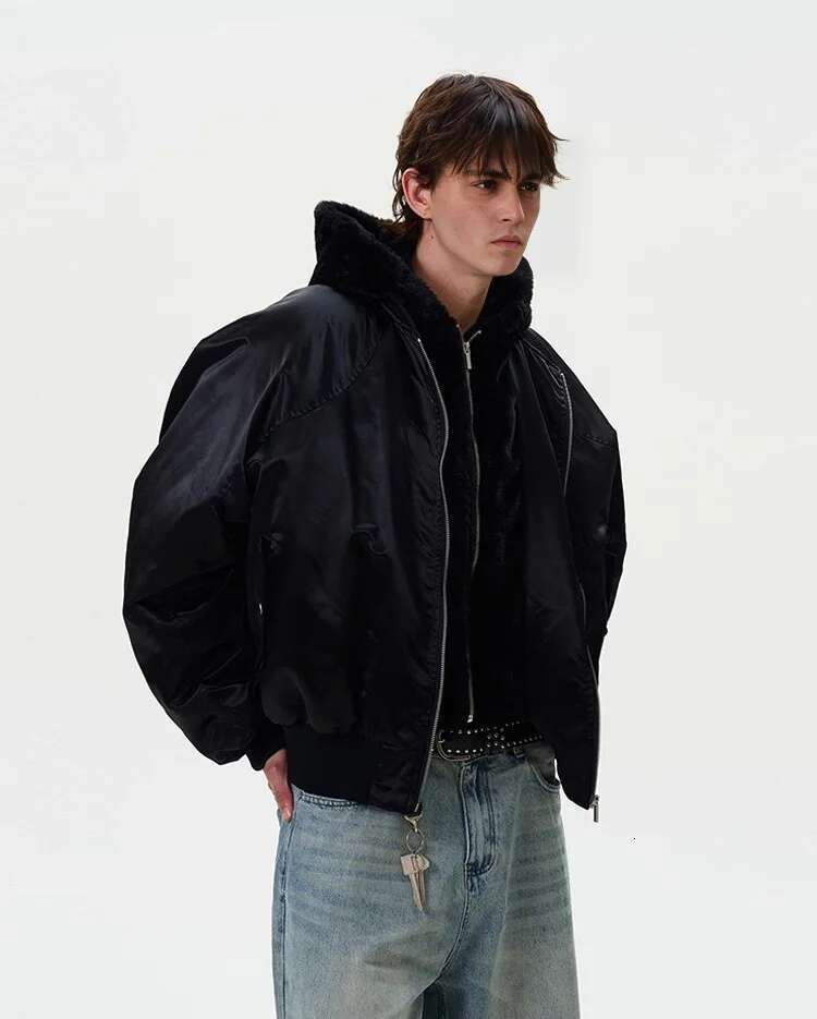 False Two Coat Street Wear Cotton Clothes Men's And Women's Retro Short Bomber Jacket