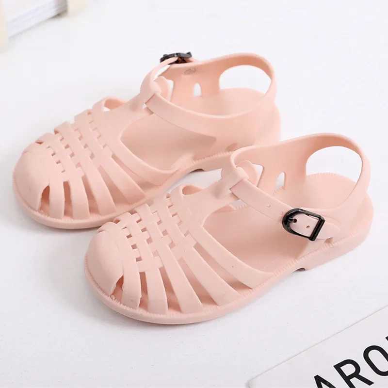 Sanda Childrens Beach Shoes Summer Girls Gladiator Sandals Baby Soft Anti slip Princess Jelly Shoes Boys Roman Flip Z250410