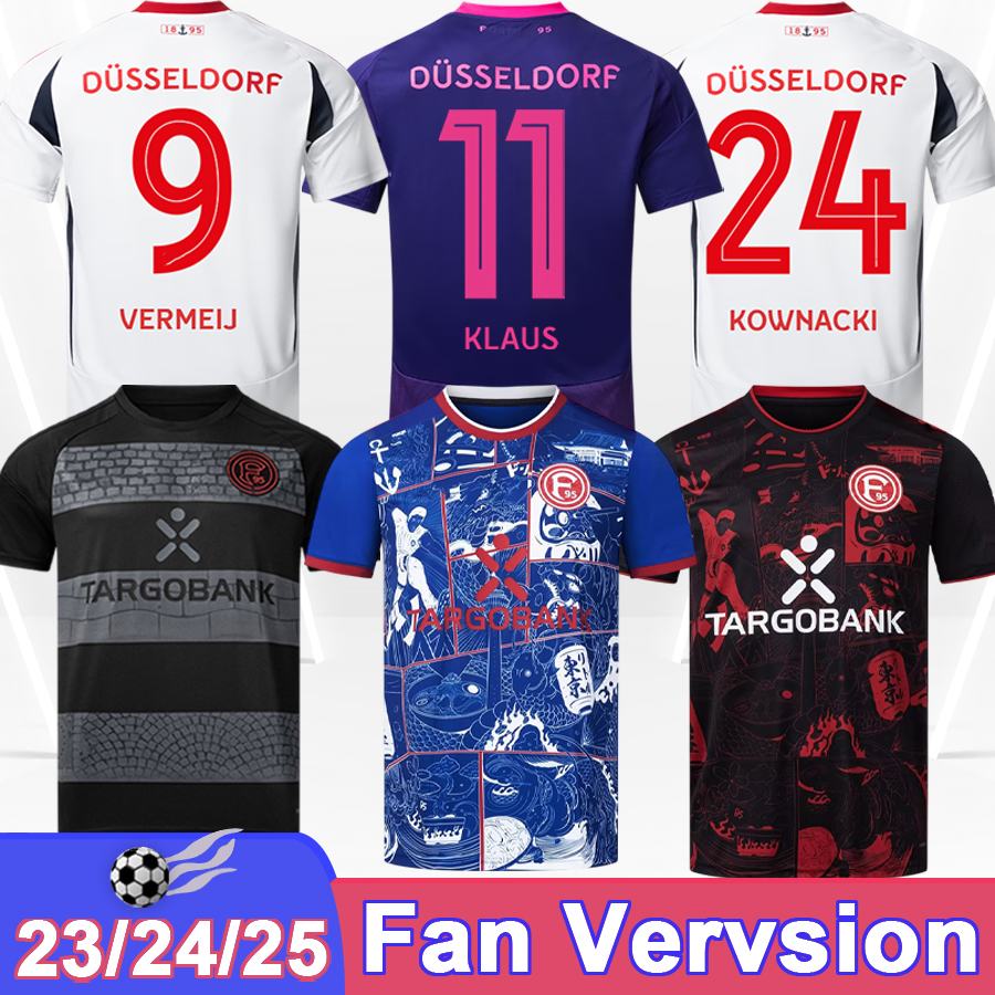 24 25 Fortuna Dusseldorf Soccer Jerseys HOFFMANN PEJCINOVIC JOHANNESSON VERMEIJ BREDERODE KLAUS Away 3rd Special 23 24 Special Football Shirts