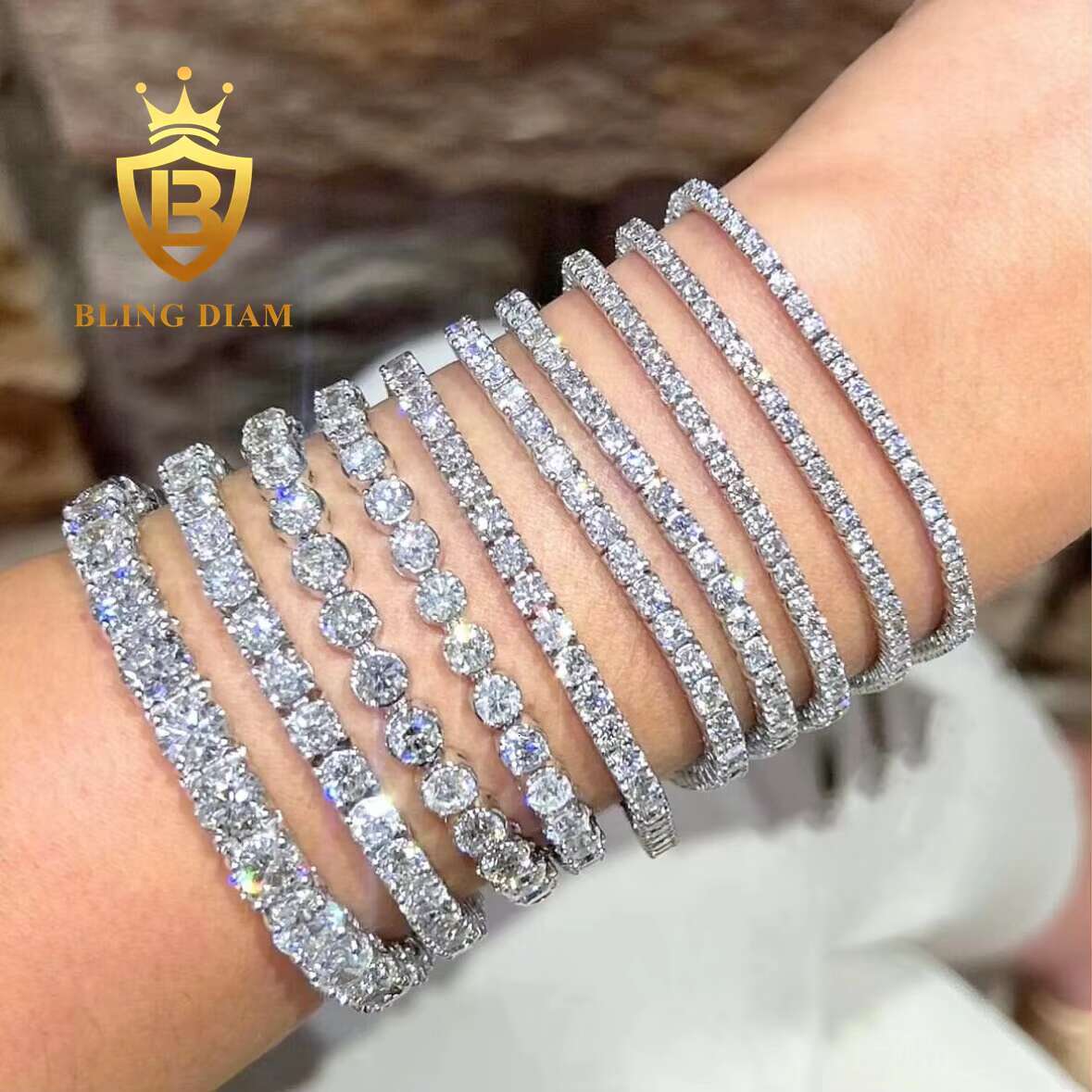 Pass Diamond Tester Tennis Chain Necklace Sterling Silver 925 Bracelet 2mm 3mm 4mm Tennis Chain Moissanite for Women and Men