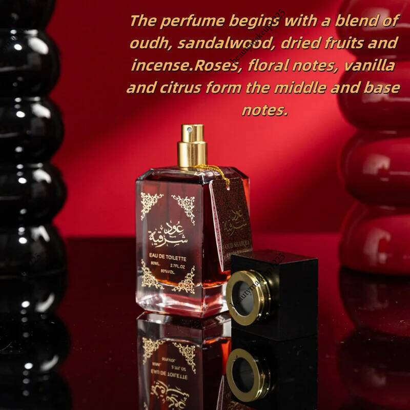 80ml Arab Long Lasting Unisex Fragrance Sandalwood Roses Floral Note Pheromone Cologne Vanilla Perfume