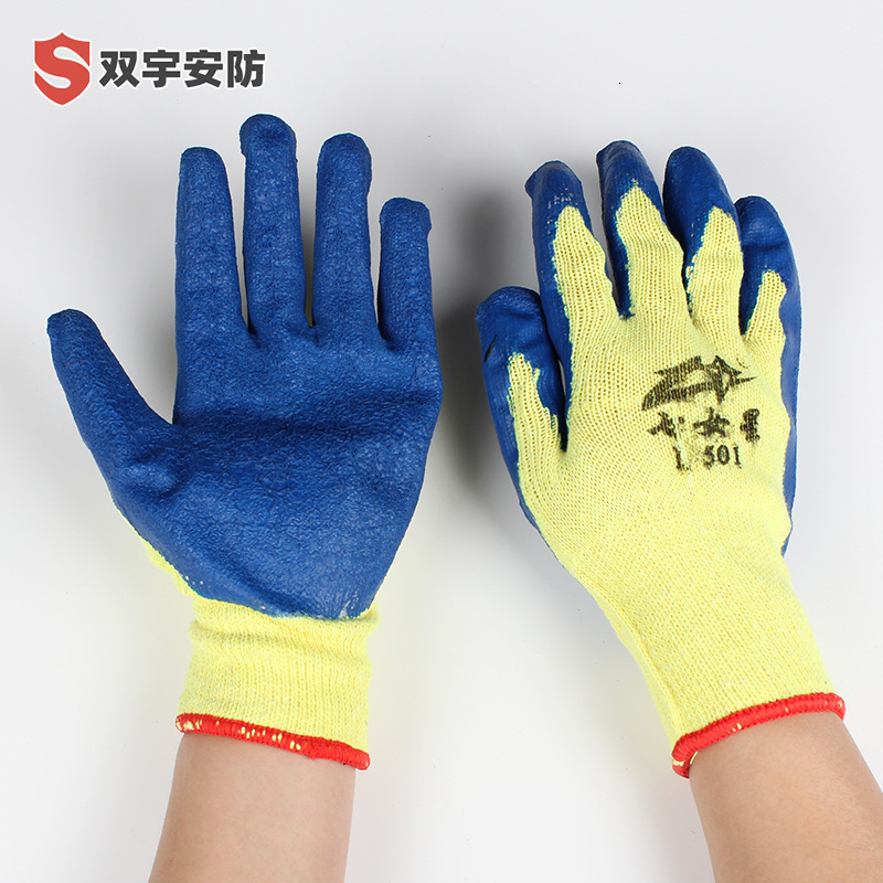 Five Fingers Gloves 24Pieces/ 12 Pairs Latex Grip Safety Working Glove Construction Garden industry Polyester Gloves For Men or Woman 231016