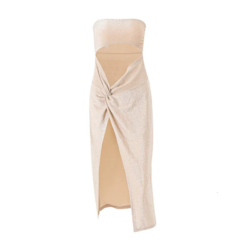 Candy sexy sleeveless slotted dress hollow elegant tight womens long skirt summer fashionable womens party club Vestidos 250409