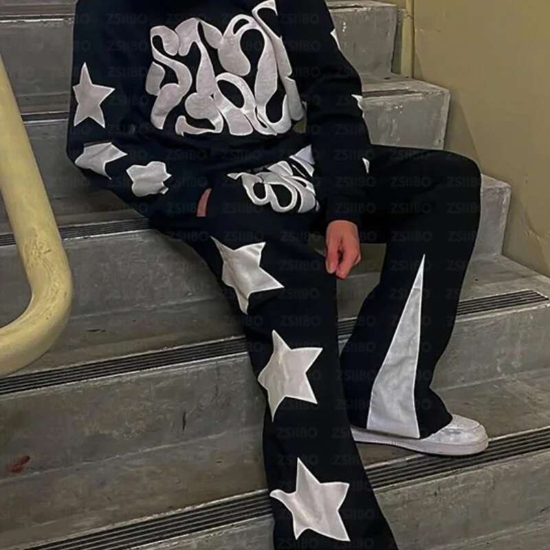 Fashion Star Letter Printed Long Sleeved Hooded Sweatshirt Y2k Hoodie Women Clothing Coat Top Jacket Pullover Sweatpant