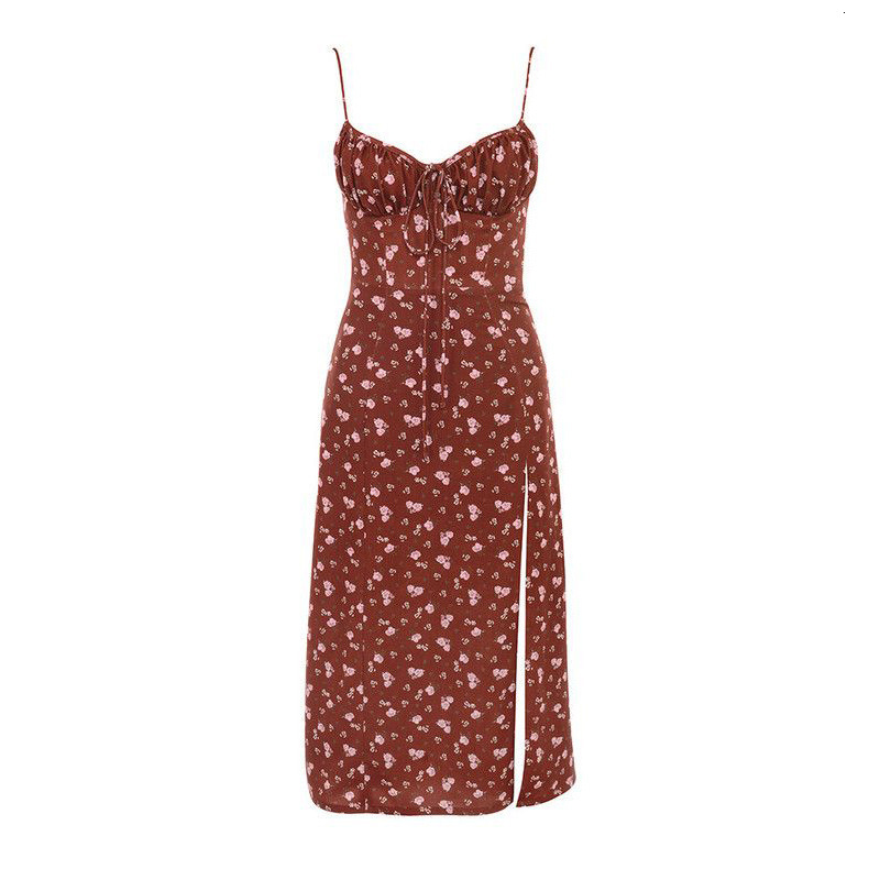 2025 Hot Selling New Floral Open Back Slim Strap Wrap Hip Size Dress for Women