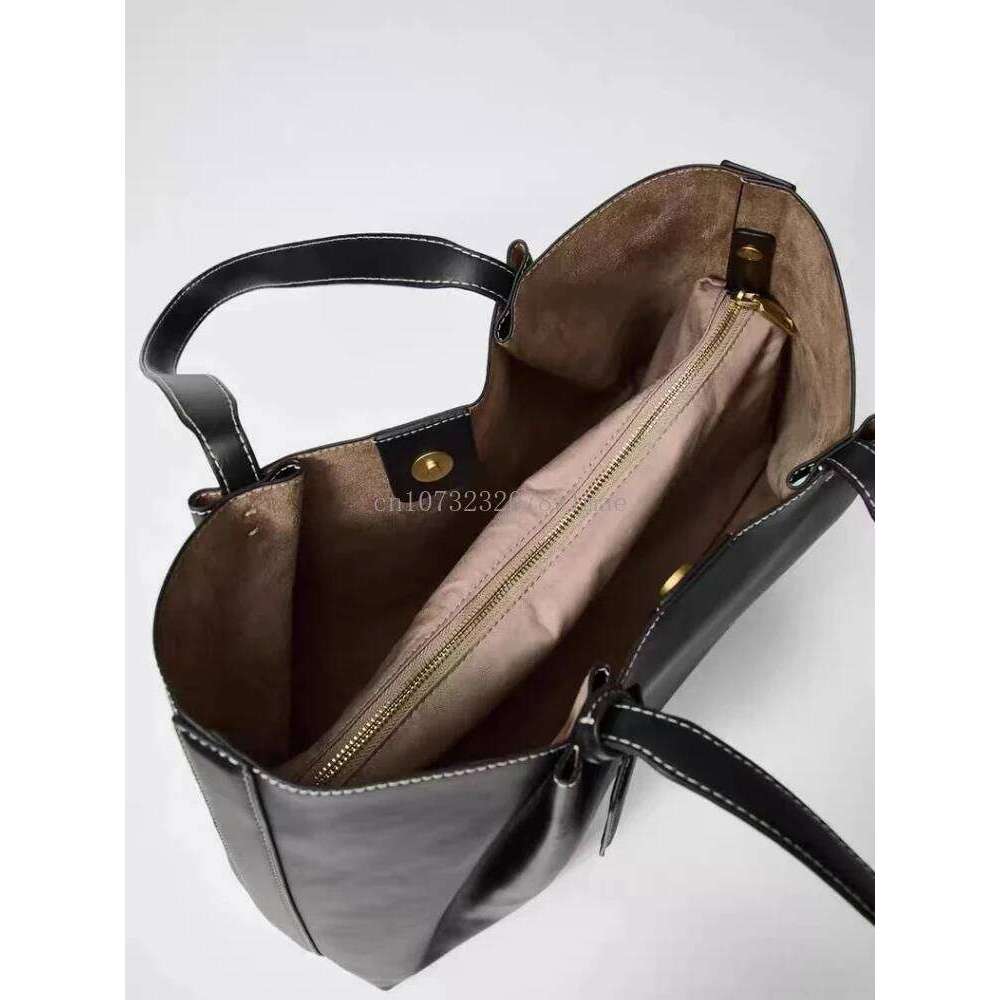 Women Large Capacity Handbags Fashion Luxury Designer PU Leather Shoulder Versatile Commuter Bucket Bag Female Tote Bags