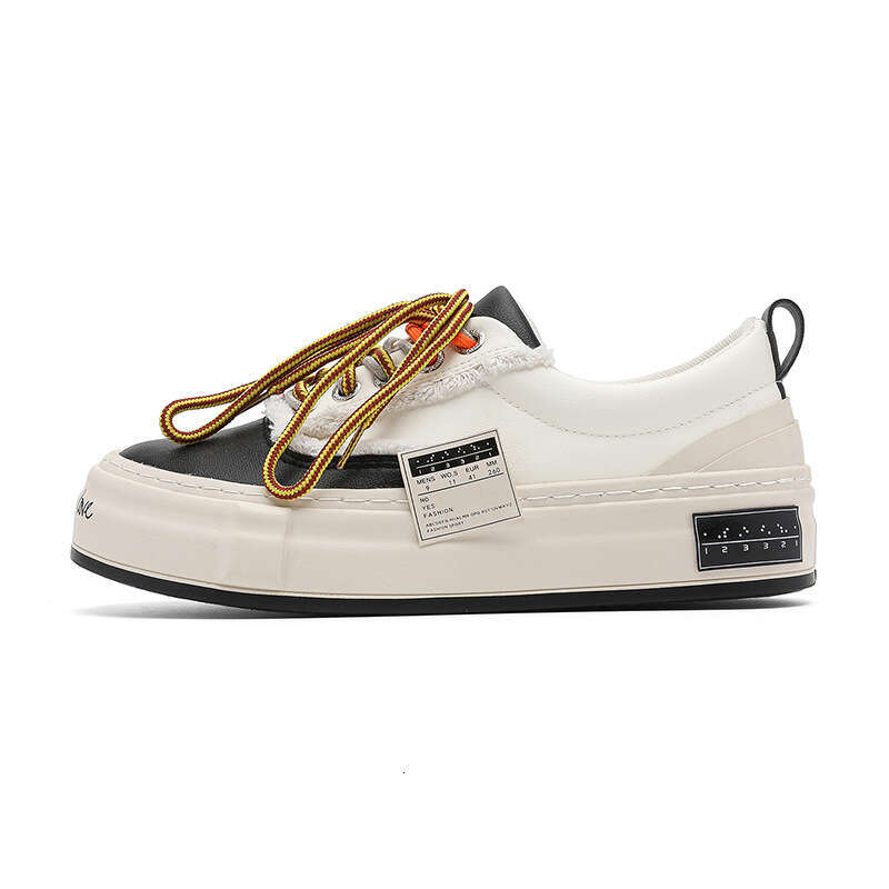 Celebrity Style Snowflake Casual Sneakers Men National Trend, Height-Increasing Thick-Soled Leather Vulcanized Shoes 2505