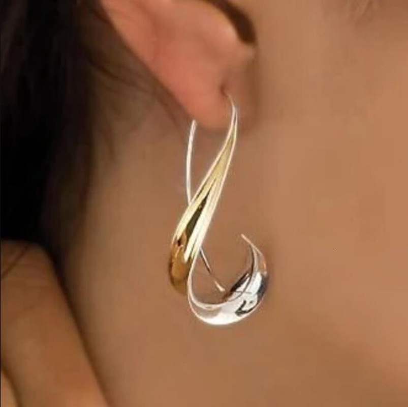 Elegant Geometric Hook Earrings for Women, Gold Commuting Earrings, Fashion Trendy Ear Jewelry