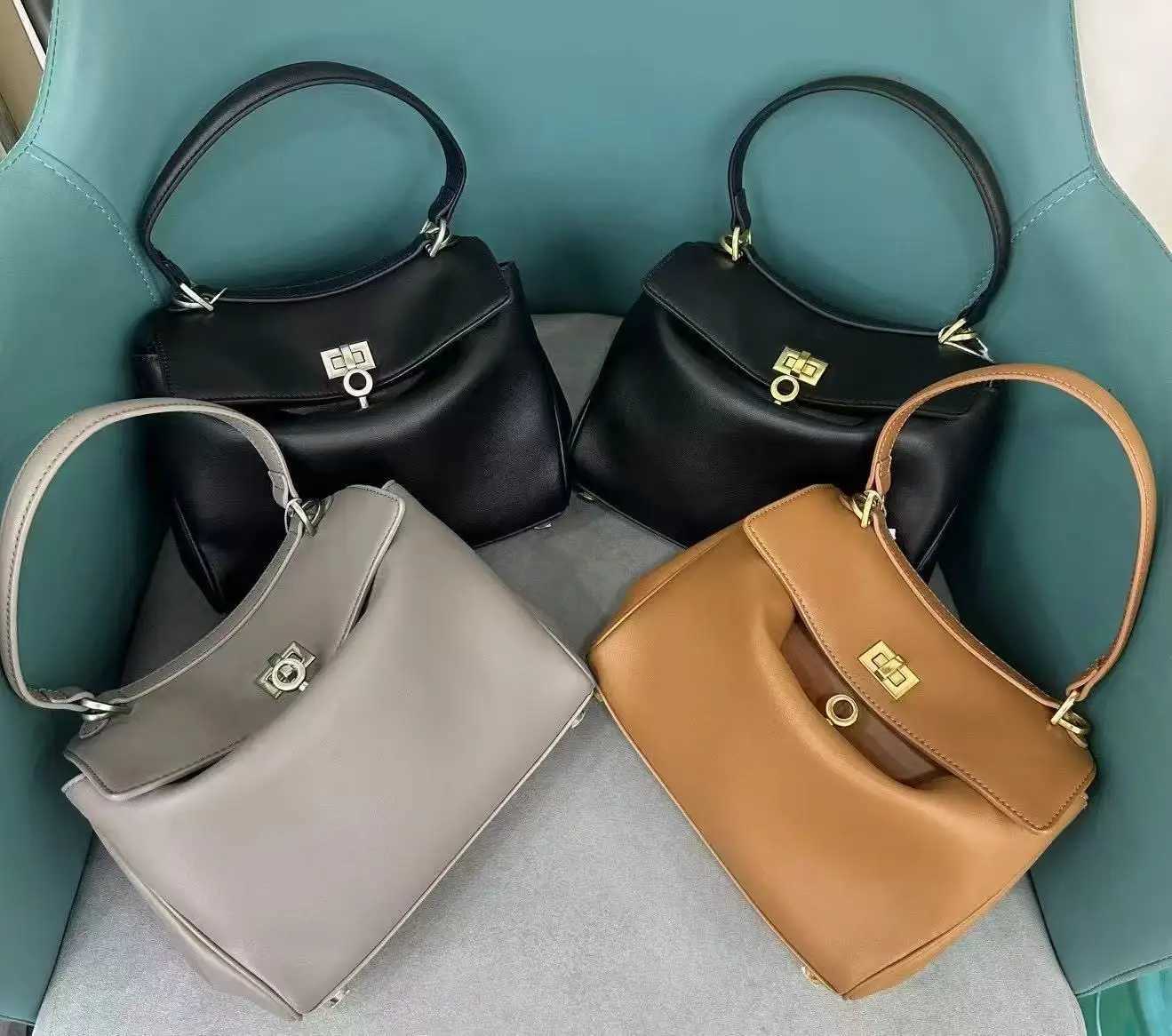 2025 Luxury Brand Rodeo Woman Bags Spring Autumn Genuine Leather Women Totes Fashion Gold Buckle Women Shoulder HandBagsW251110