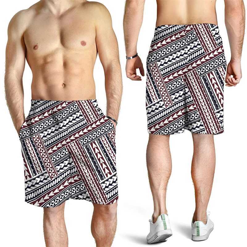 New Mens Summer Shorts Loose Fashion Shorts 3D Printed Casual Maori Ethnic Pattern Harajuku Tree Trunk Sports Quick drying ShortsW250410