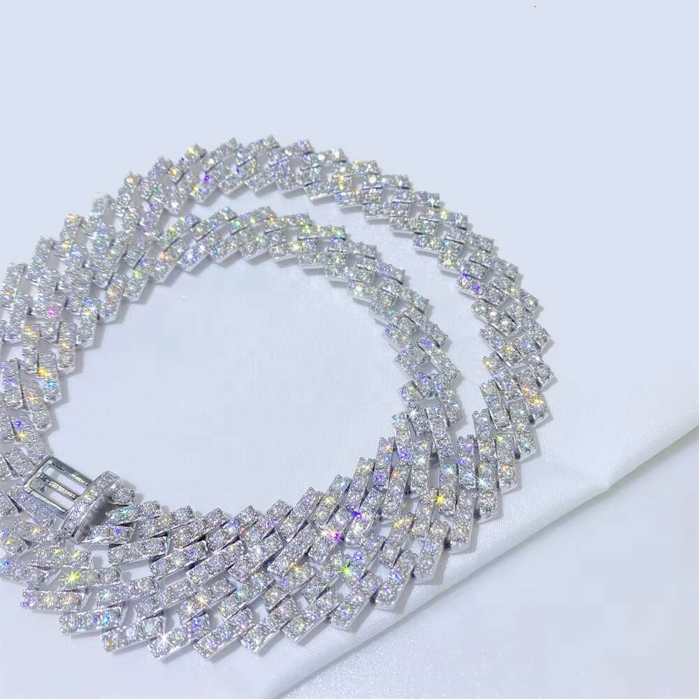 Bussdown 8mm thick 10mm 13mm pure sier chilled VVS silica Cuban chain bracelet