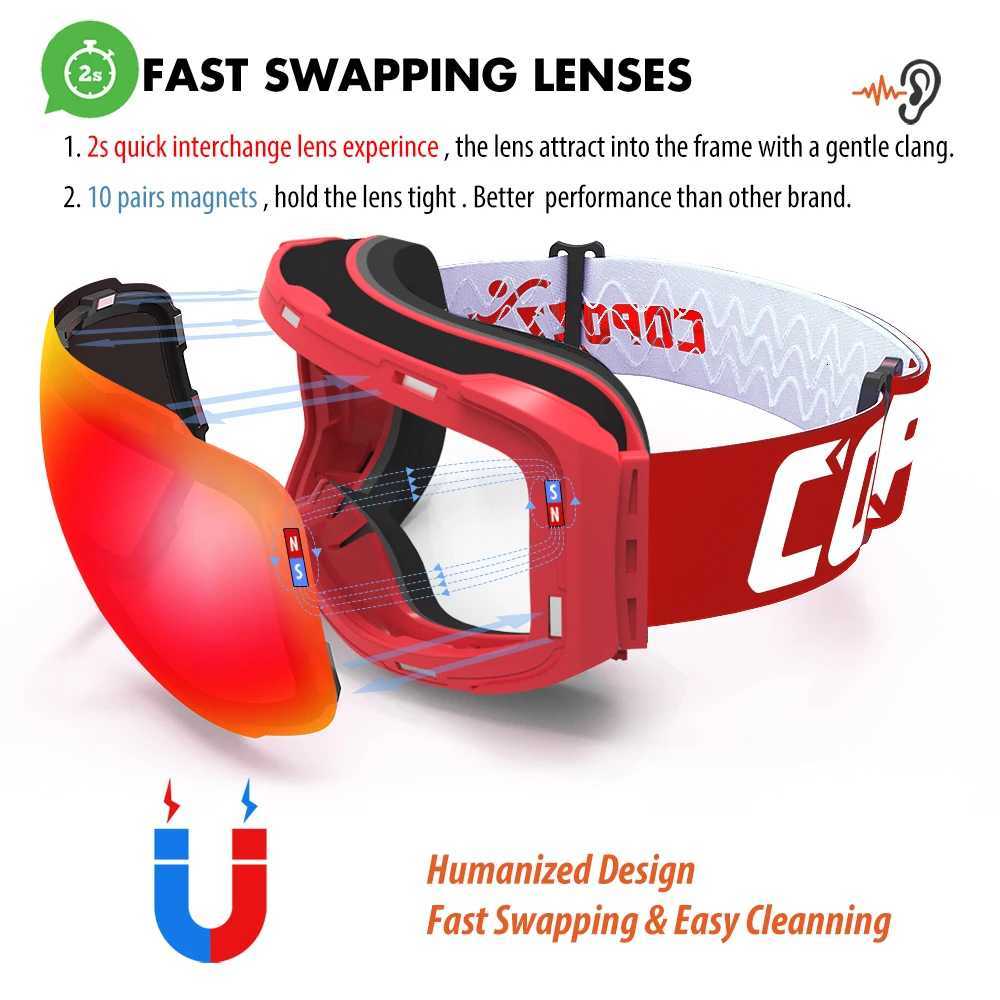COPOZZ Ski GoggLEs Men Women UV400 PROtection Anti-Fog Ski Mask Outdoor Sport Snowboard Skiing Eyewear Adult K251110