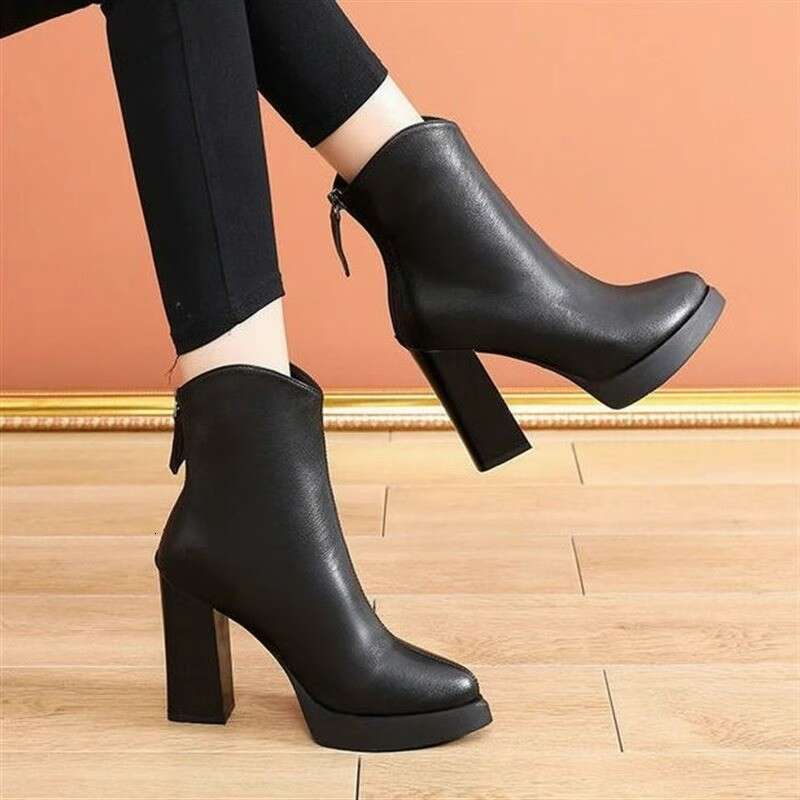 Woman Sandals Waterproof Platform Tube Children S Autumn And Winter New Styles High Thick Heels Short Boots Martin Fashion Boots