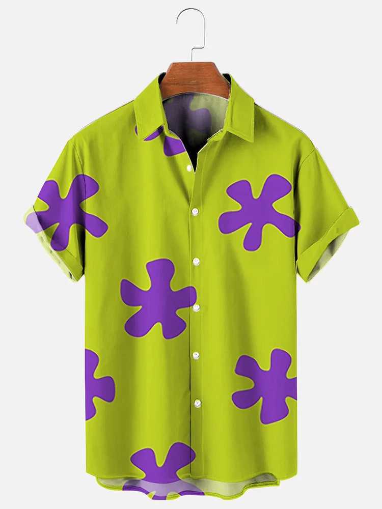 Hawaiian mens summer outdoor beach mens short sleeved city shirt daily casual mens street shirt fashionable mens shirt X250410