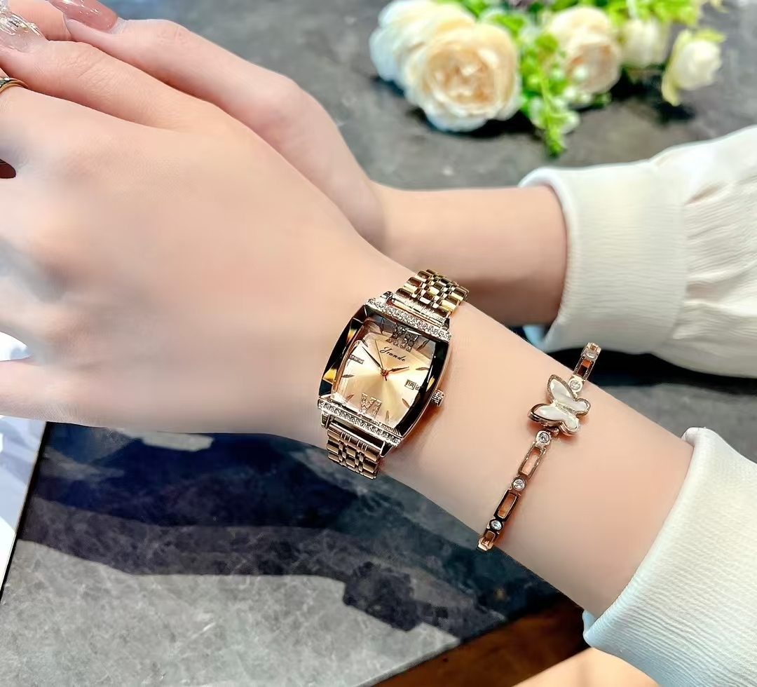 Designer Square Watch Fashion Women's Watch Versatile TLXT Classic Waterproof Exquisite Coffee Wristwatch for Lady