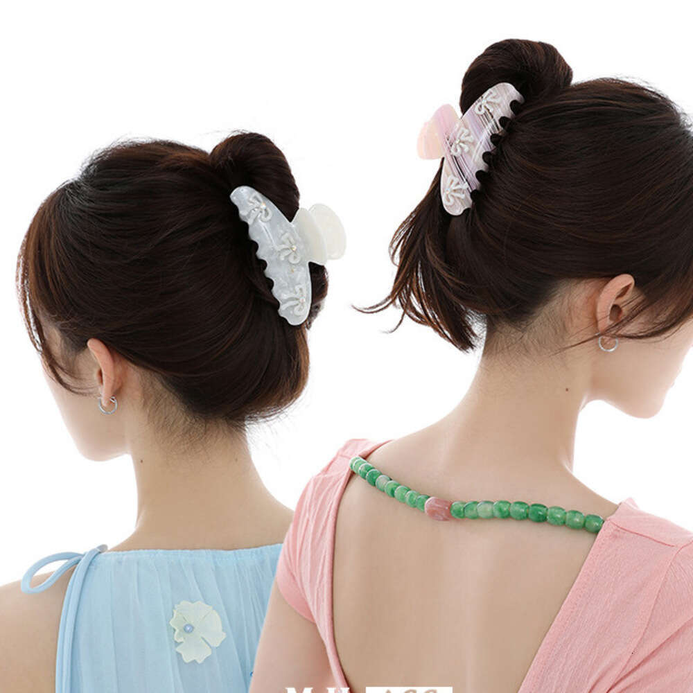 Summer New Bowknot Acetate Claw for Women, Niche Style, Sweet and Cute Back of Head Shark Clip Hair Accessory