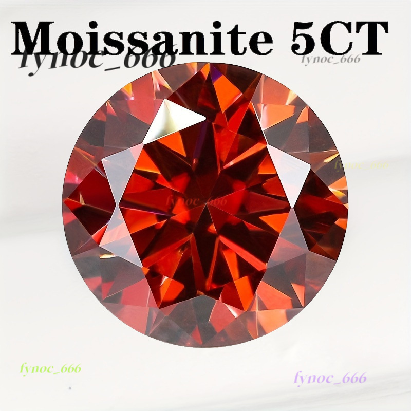 Colorful Round 5ct Pomegranate Red Moissanite Loose Stone VVS1 Cut Inlay Jewelry DIY Material