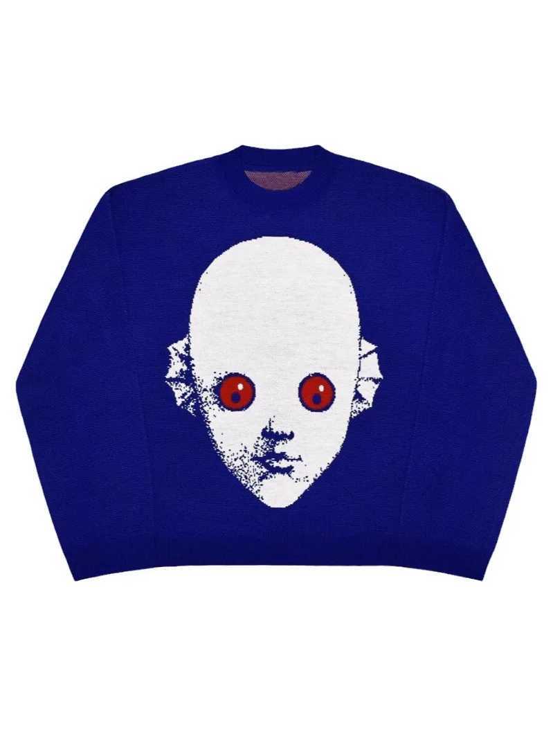 Fashion Y2K Sweater Winter Graphic Streetwear Womens Vintage Pullover Jumper High Knitwear Oversized Gothic Long Sleeve Tops Clothing Y251110