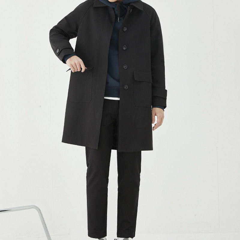 2024 new spring and autumn lapel casual trench coat for men, medium to long loose Korean version jacket, cool top, simple style