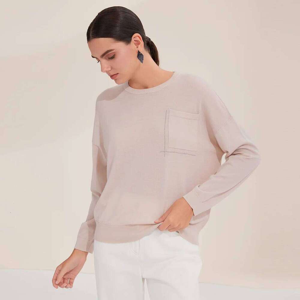 Bd3521231 Womens Fall Knitwear 100% Merino Wool Crew Neck Sweater Oversized For Casual Outfits & Weekend Wear | Lightweigh