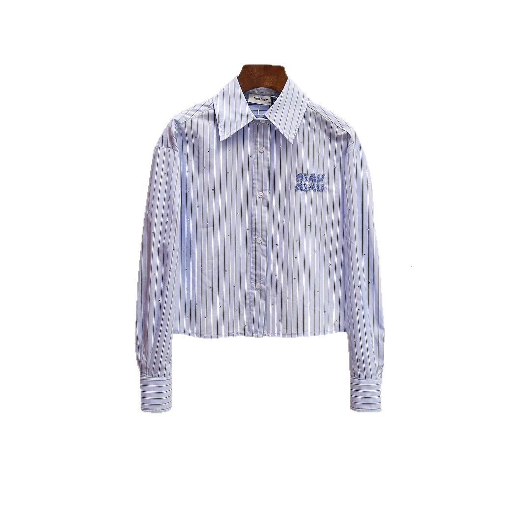 Womens Fashion Spring New Fashion French Classic Striped Short Shirt for Petite Women