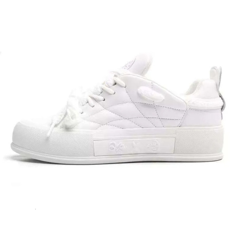 Jifffly x Qingwantian Q.VONTON Women's Versatile White Shoes Thick - Sole Height - Increasing Casual Sports Sneakers