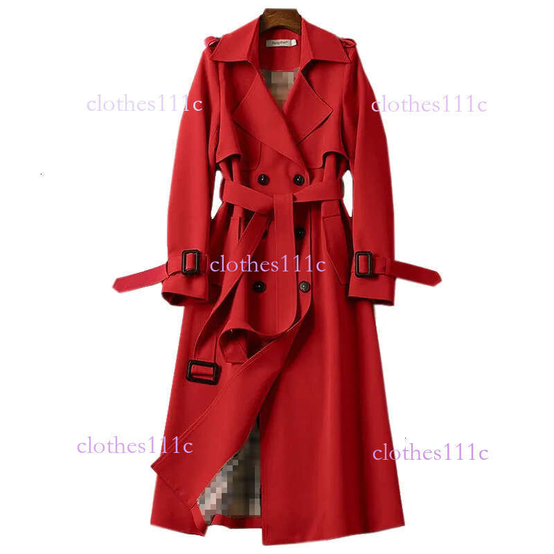 Women S Trench Coats Spring Autumn Fashion Belt Double Breasted Mid Long High Quality Overcoat Windbreaker Female 230503