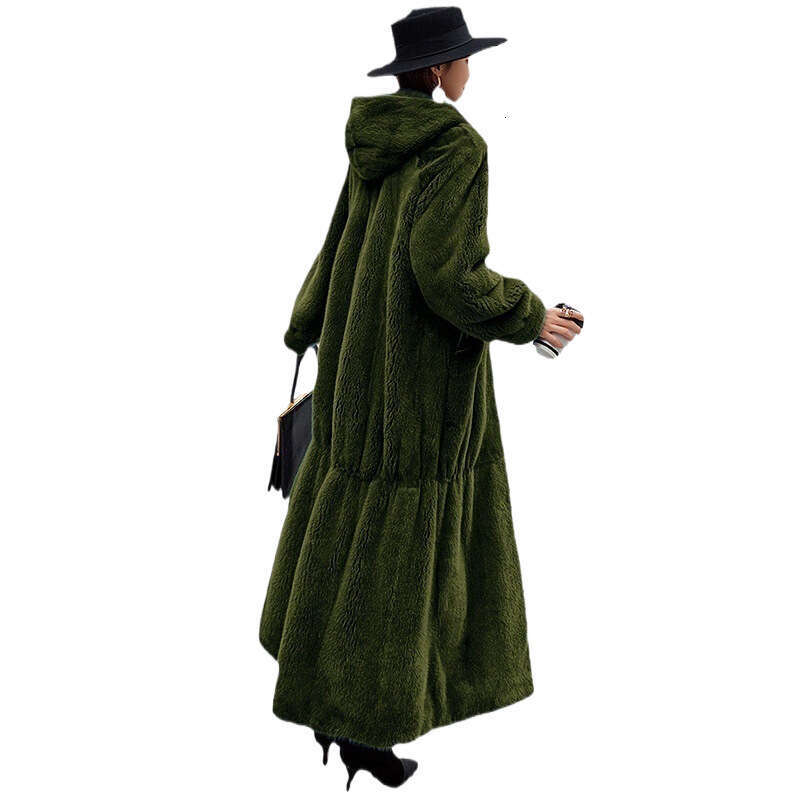 Casual Long Coat Hot Sale Of The Season Winter New Style Women's Fashionable Loose Artificial Otter Fur Jacket Coat with Hood