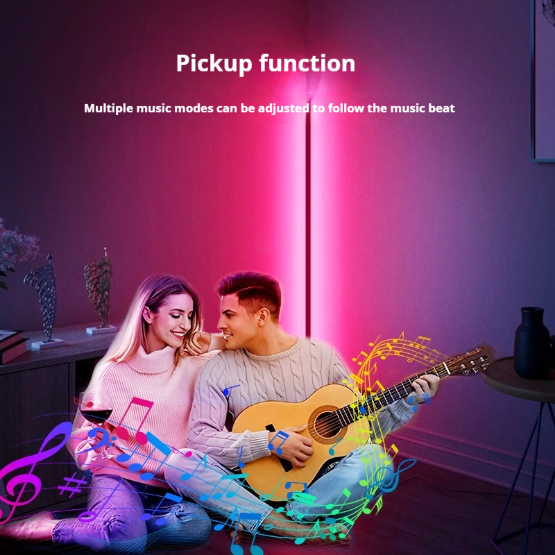 RGB LED Floor Lamp Remote APP Control Music Sync Corner Lighting Timer Smart Modern Mood Standing Lamp for Bedroom Living Room