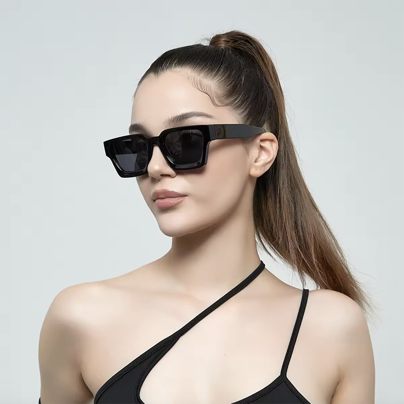 Box Simple European and American Sunglasses Modern Trendy Large Frame Propionic Acid Insert Sunglasses Women's Cross border New UV Protection