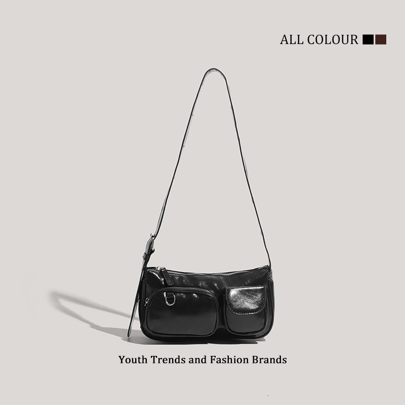 2025S New Model Designer New Ins Niche Personality Multi Pocket Casual Trendy High End Motorcycle Bag Totebag