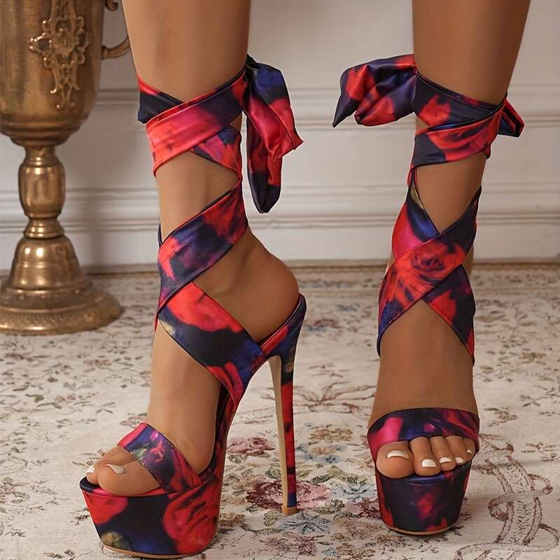 New 2025 Roman-Style High-Heeled Sandals With Straps, Featuring A Design, Perfect For Sexy Parties And Runways, Available In Women's Sizes 35-42.