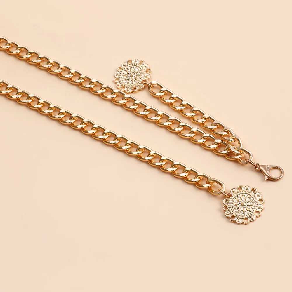 Fashionable simple sexy gold aluminum waist jewelry belly chain warm skin accessories X250410